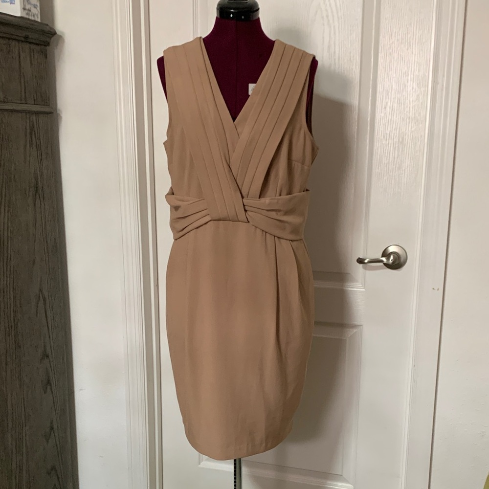 IMAN Tan Sleeveless Midi Dress